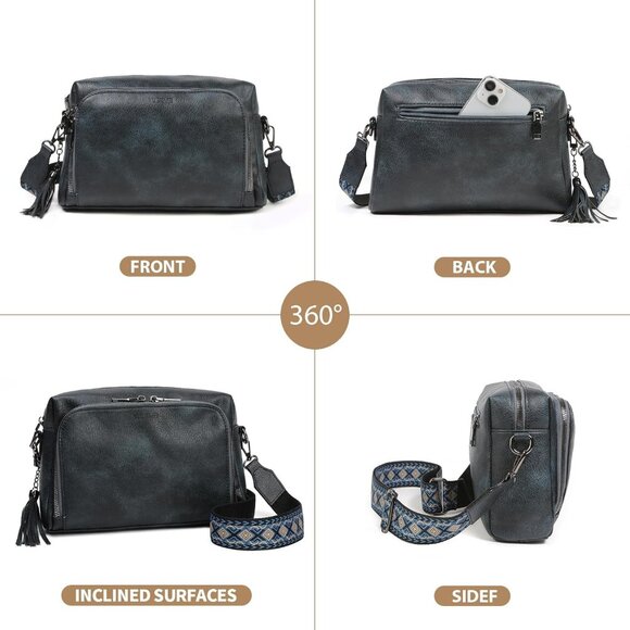 Women's Vegan Leather Crossbody Purse with Wallet Pockets Stylish and Practical - Picture 7 of 7